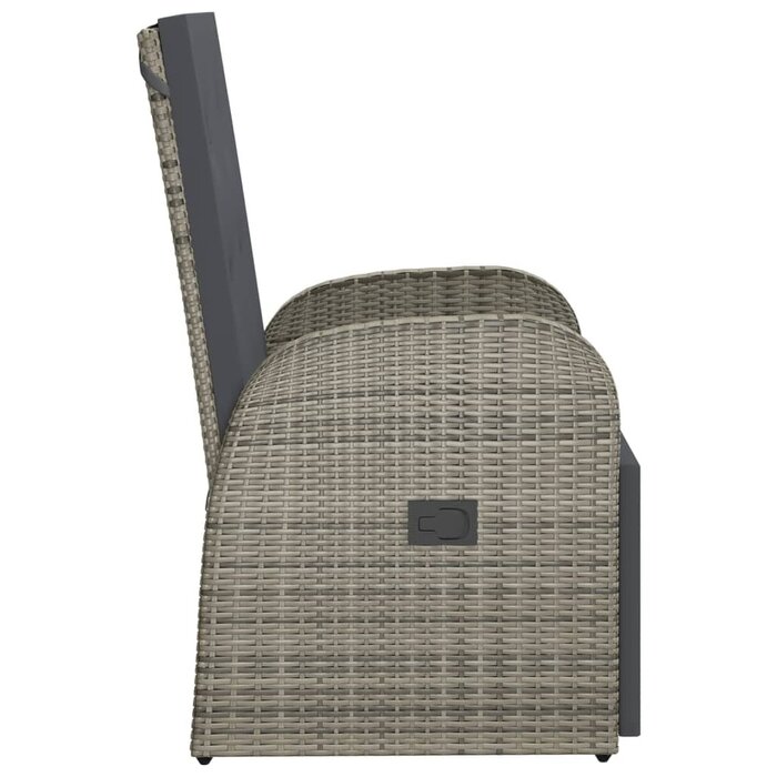 Vidaxl Verstellbare Gartenstühle 2er Set Poly-Rattan Grau - bis zu 35% Rabatt