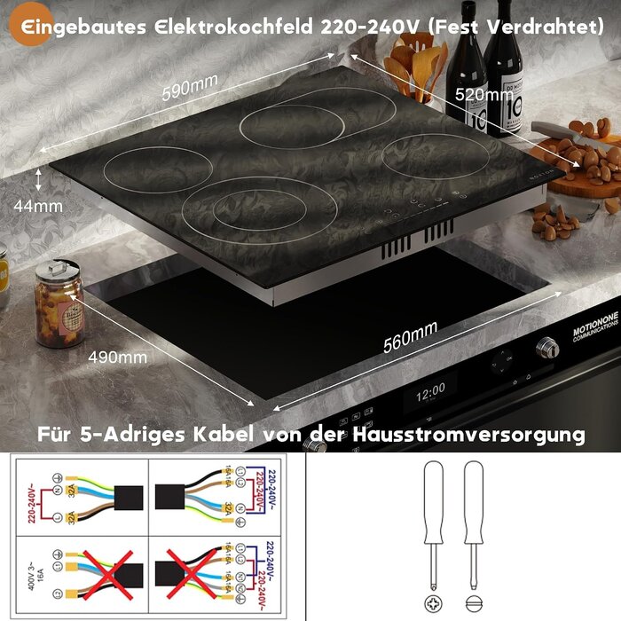 Glaskeramik-Kochfeld 60 cm mit 4 Zonen - Jetzt bis zu 30% günstiger sichern