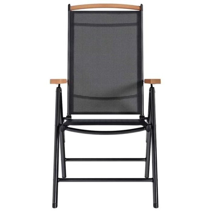 Vidaxl 4er-Set klappbare Gartenstühle, Aluminium, schwarz, bis zu 35% Rabatt