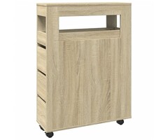 Vidaxl Schmaler Badezimmerschrank, Sonoma-Eiche, 65x23x90cm - 56% Rabatt