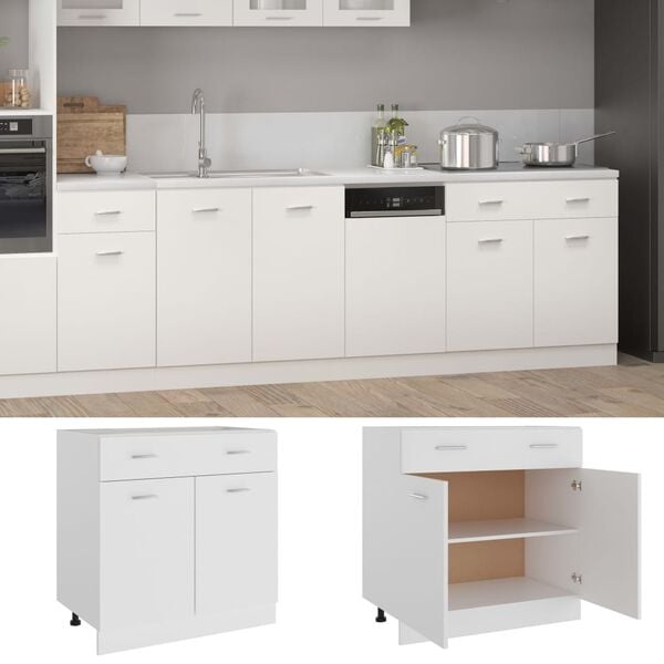 Vidaxl Küchenunterschrank Lyon 80x46x81,5 cm, Weiß - bis zu 34% sparen