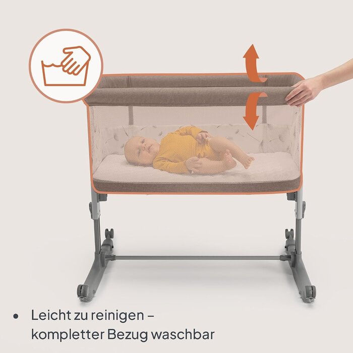 3-in-1 Baby-Beistellbett höhenverstellbar - Dunkelgrau - bis zu 34% sparen