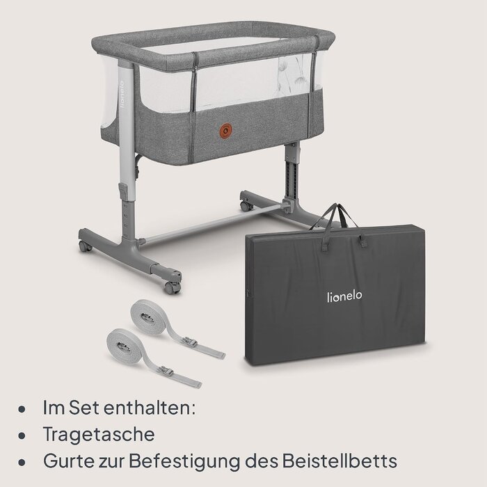 3-in-1 Baby-Beistellbett höhenverstellbar - Dunkelgrau - bis zu 34% sparen