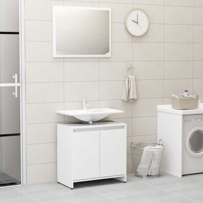Vidaxl Badezimmermöbel-Set mit Spiegel, 60 cm, Weiß - jetzt bis zu 71% reduziert