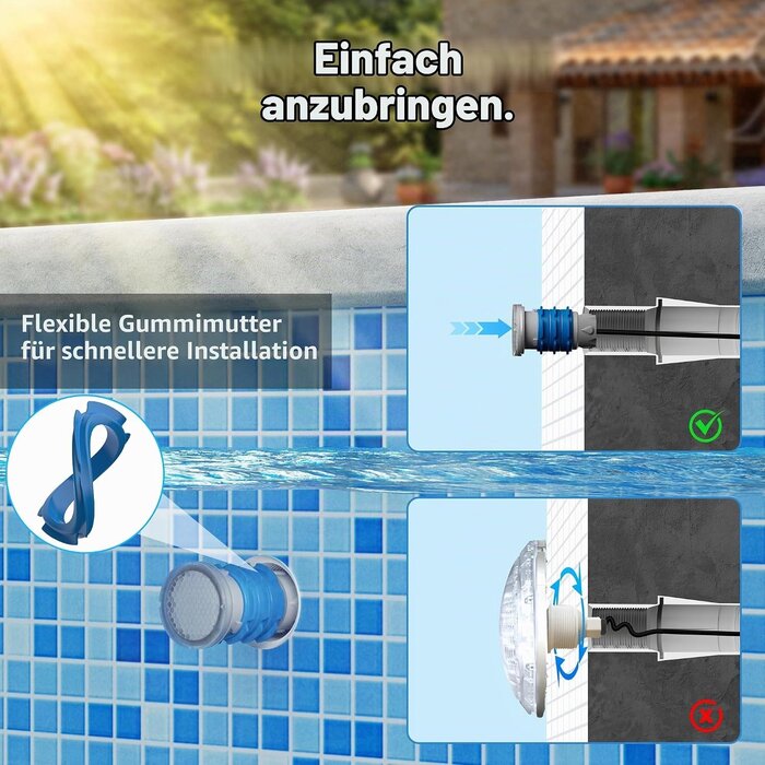 RGB LED-Poolbeleuchtung 6W 12V für 1,5"-Gewinde - Outlet bis zu 41% sparen