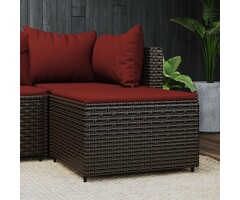 Vidaxl Fußhocker mit Kissen, Poly-Rattan Braun - 52% Rabatt