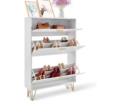 Vevor Schuhkipper mit 3 Klappen 80x120 cm Weiß - 59% Rabatt