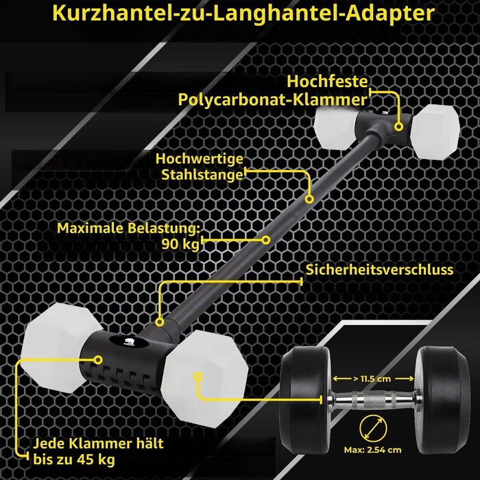 Hantel-Konverter Set: Kettlebell & Langhantel-Adapter - jetzt bis zu 79% sparen