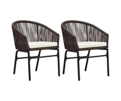 Vidaxl 2er-Set Gartenstühle PE-Rattan, Braun - 52% Rabatt