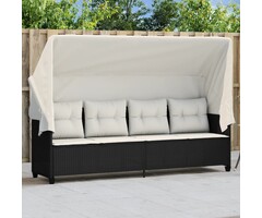 Vidaxl Polyrattan Sonnenliege mit Sonnendach & Kissen - 57% Rabatt
