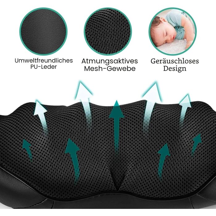 3D Shiatsu-Massagekissen mit Wärme - Schwarz - Bis zu 32% günstiger