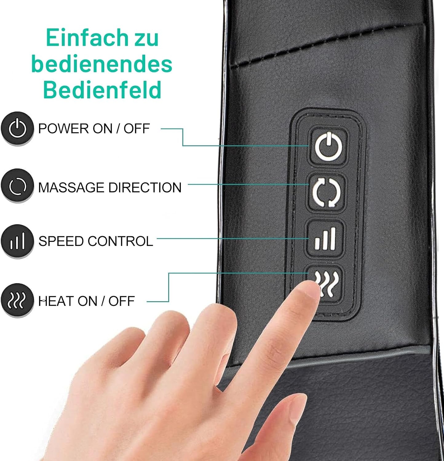 3D Shiatsu-Massagekissen mit Wärme - Schwarz - Bis zu 32% günstiger