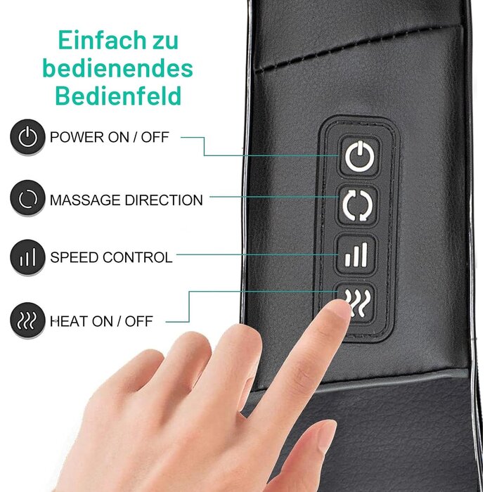 3D Shiatsu-Massagekissen mit Wärme - Schwarz - Bis zu 32% günstiger