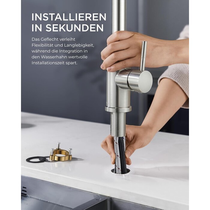 Küchenarmatur mit ausziehbarer Brause Edelstahl - bis zu 33% günstiger