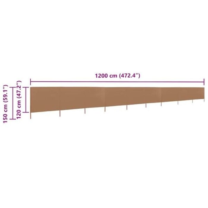 Windschutz, 1200x120 cm, Vliesstoff, Taupe - bis zu 34% sparen!