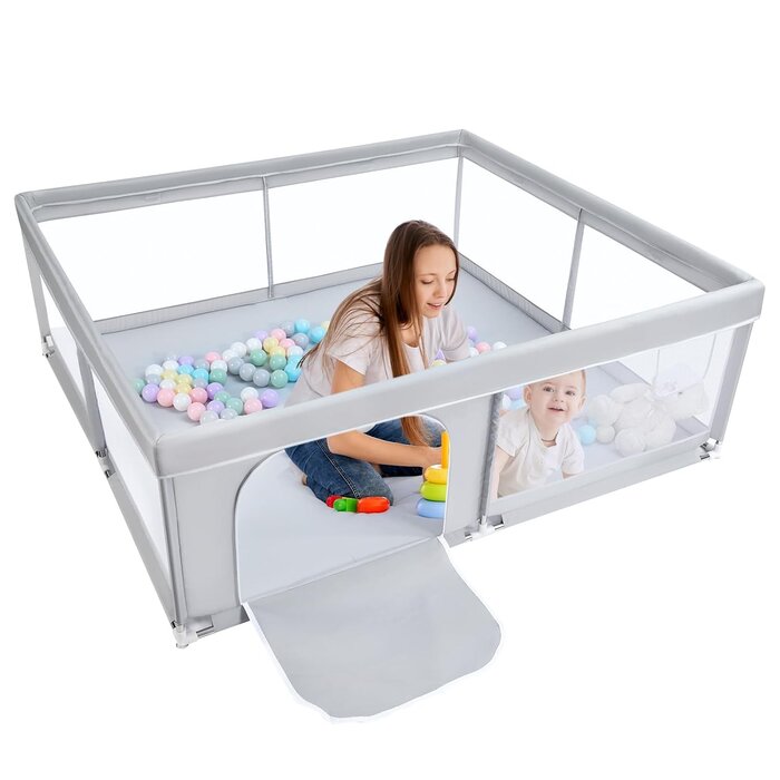 Großer Baby-Laufstall 150x150 cm - Grau - Outlet bis zu 34% Rabatt