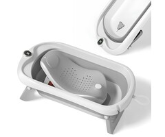 Faltbare Babybadewanne mit Thermometer, Grau - 35% Rabatt