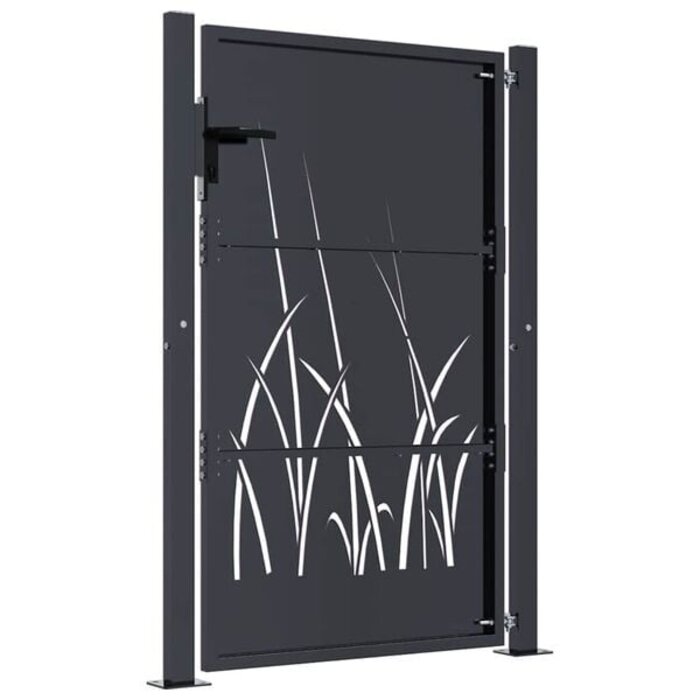 Gartentor 105x155 cm Anthrazit Laser-Design - Jetzt bis zu 35% sparen