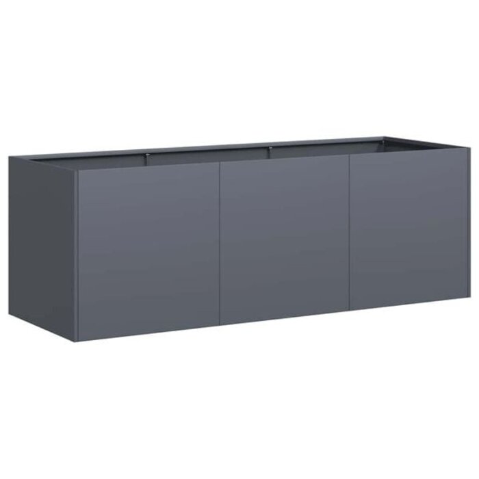 Pflanzkübel aus Stahl 120x40x40 cm - Anthrazit - bis zu 34% Rabatt