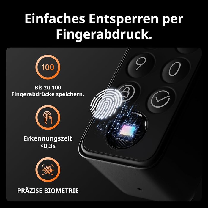 Smartes Türschloss-Set inkl. Fingerabdruck - Silber - bis zu 35% Rabatt