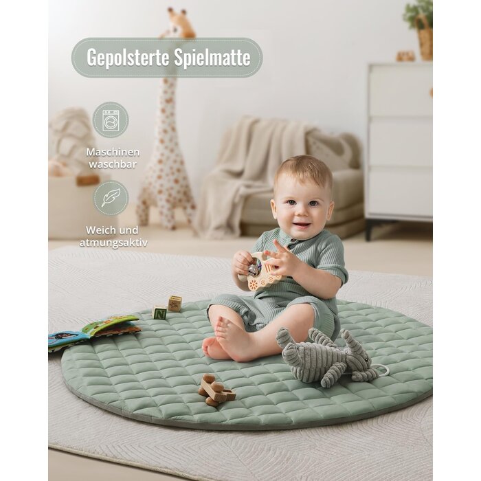 Babyspielmatte mit Spielbogen - Salbeigrün - 85x85 cm - bis zu 33% Rabatt