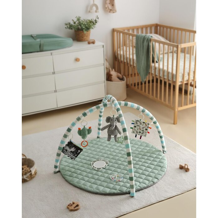 Babyspielmatte mit Spielbogen - Salbeigrün - 85x85 cm - bis zu 33% Rabatt