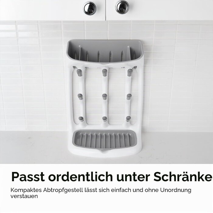 Platzsparendes Flaschenabtropfgestell - Grau-Weiß - bis zu 33 % sparen