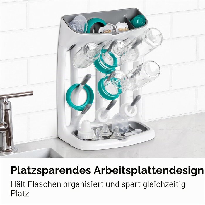 Platzsparendes Flaschenabtropfgestell - Grau-Weiß - bis zu 33 % sparen
