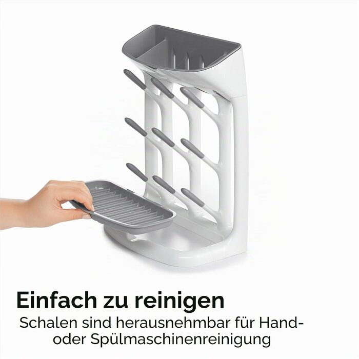 Platzsparendes Flaschenabtropfgestell - Grau-Weiß - bis zu 33 % sparen
