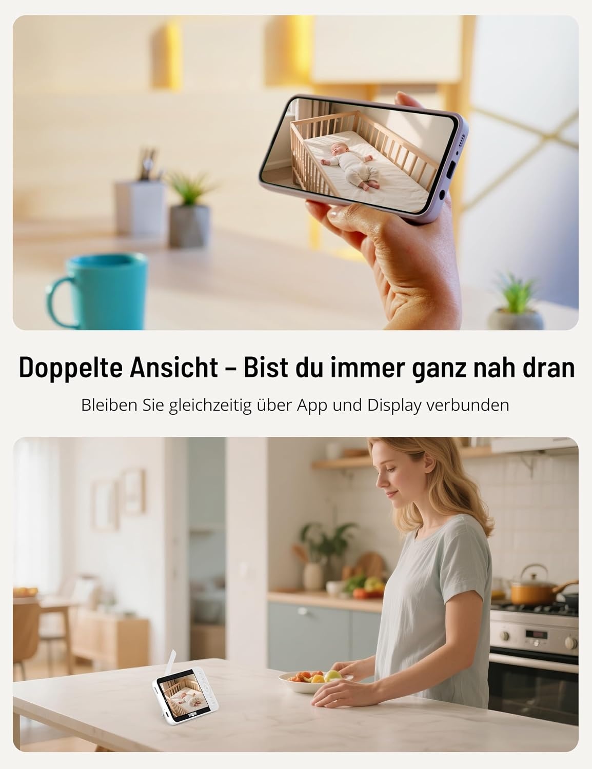 2K Babyphone mit 2 Kameras & 5 Zoll Display - jetzt bis zu 35% günstiger