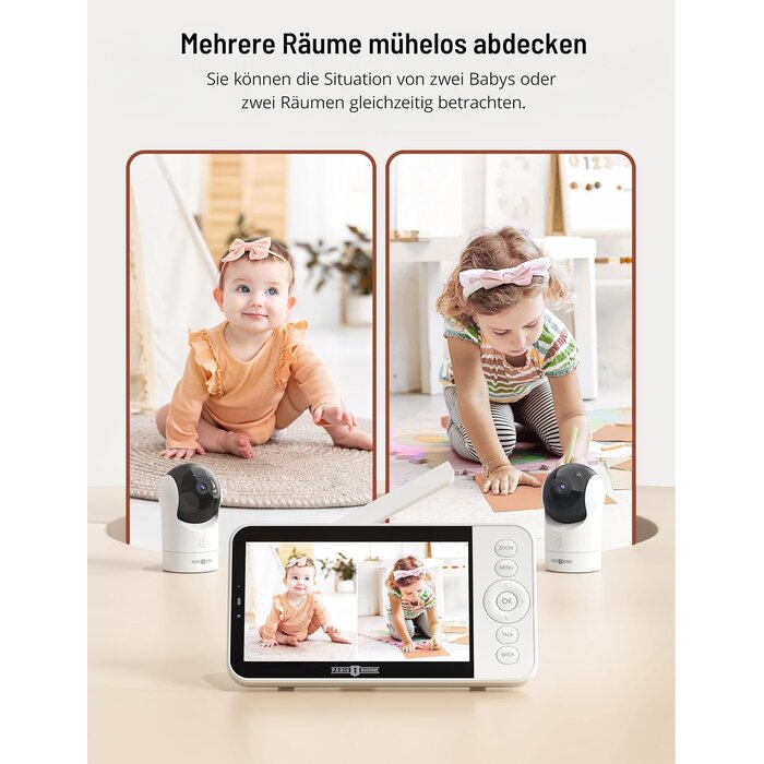 2K Babyphone mit 2 Kameras & 5 Zoll Display - jetzt bis zu 35% günstiger