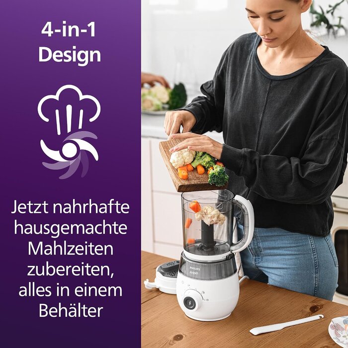 4-in-1 Babykostzubereiter: Dampfgarer & Mixer - Glas - bis zu 35% Rabatt
