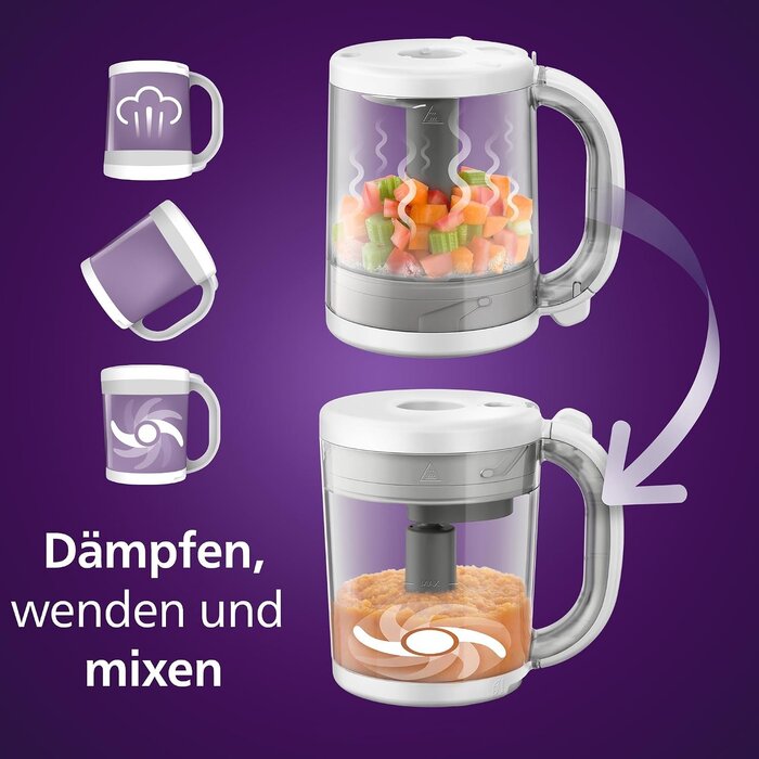 4-in-1 Babykostzubereiter: Dampfgarer & Mixer - Glas - bis zu 35% Rabatt