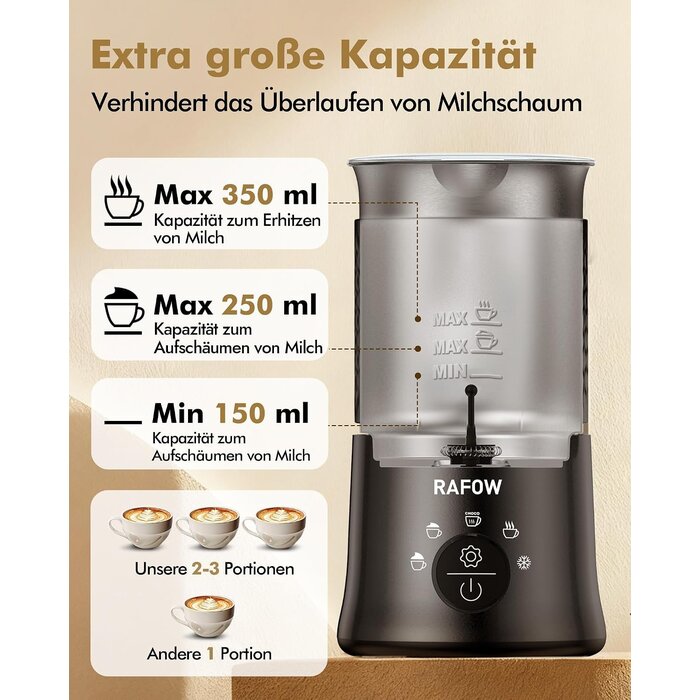 Elektrischer Milchaufschäumer 5-in-1, 320ml - Jetzt bis zu 33% sparen