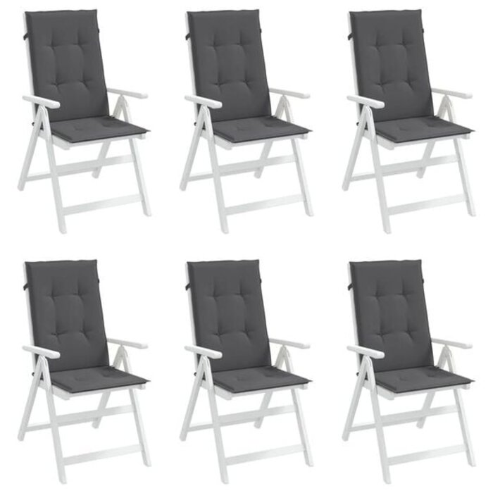 Vidaxl 6er-Set Hochlehner-Stuhlkissen 120x50x3 cm Anthrazit - bis zu 34% sparen
