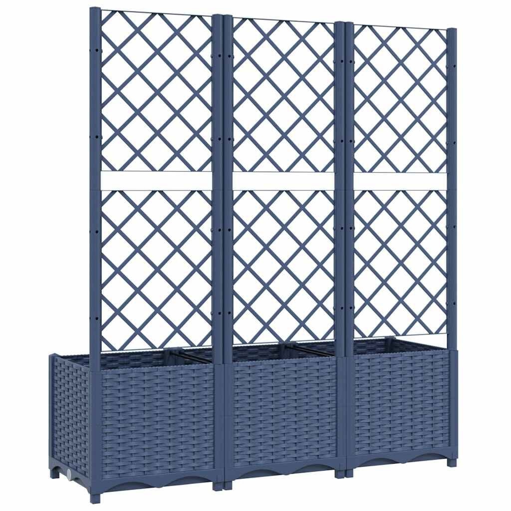 Vidaxl Pflanzkübel mit Rankgitter 120x40x136 cm - Dunkelgrau - bis zu 34% Rabatt