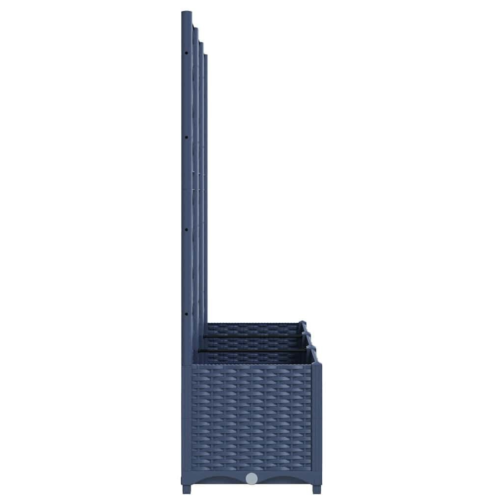 Vidaxl Pflanzkübel mit Rankgitter 120x40x136 cm - Dunkelgrau - bis zu 34% Rabatt