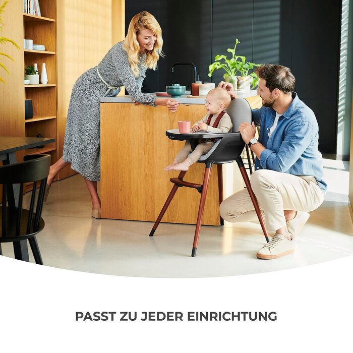 2-in-1 Kinderhochstuhl aus Buchenholz - Grau | bis zu 34% sparen!