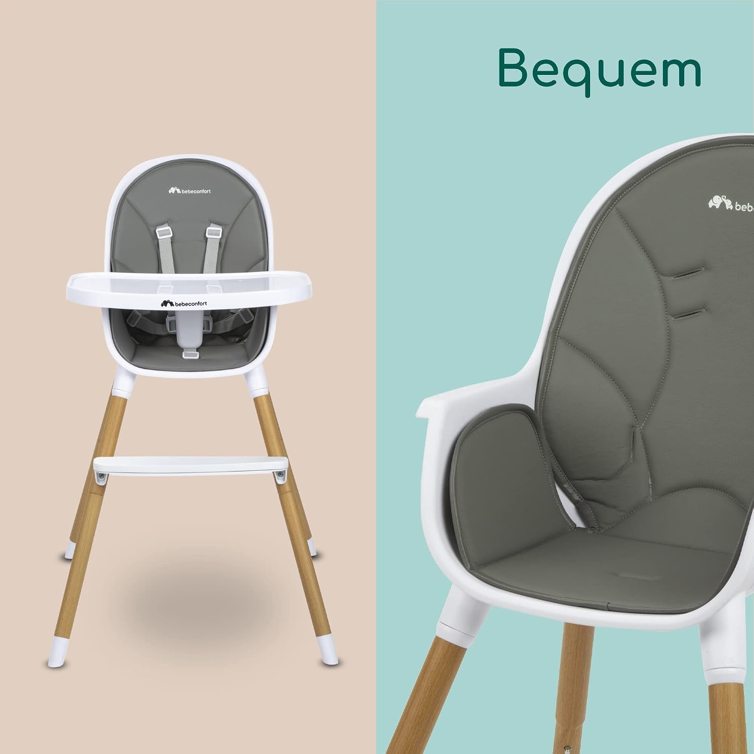 Mitwachsender Kinderstuhl 2-in-1 - Warm Grey - bis zu 34% Rabatt