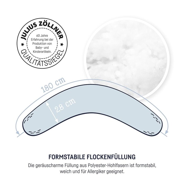Still- & Schwangerschaftskissen 180 cm - Taupe - jetzt bis zu 28% sparen