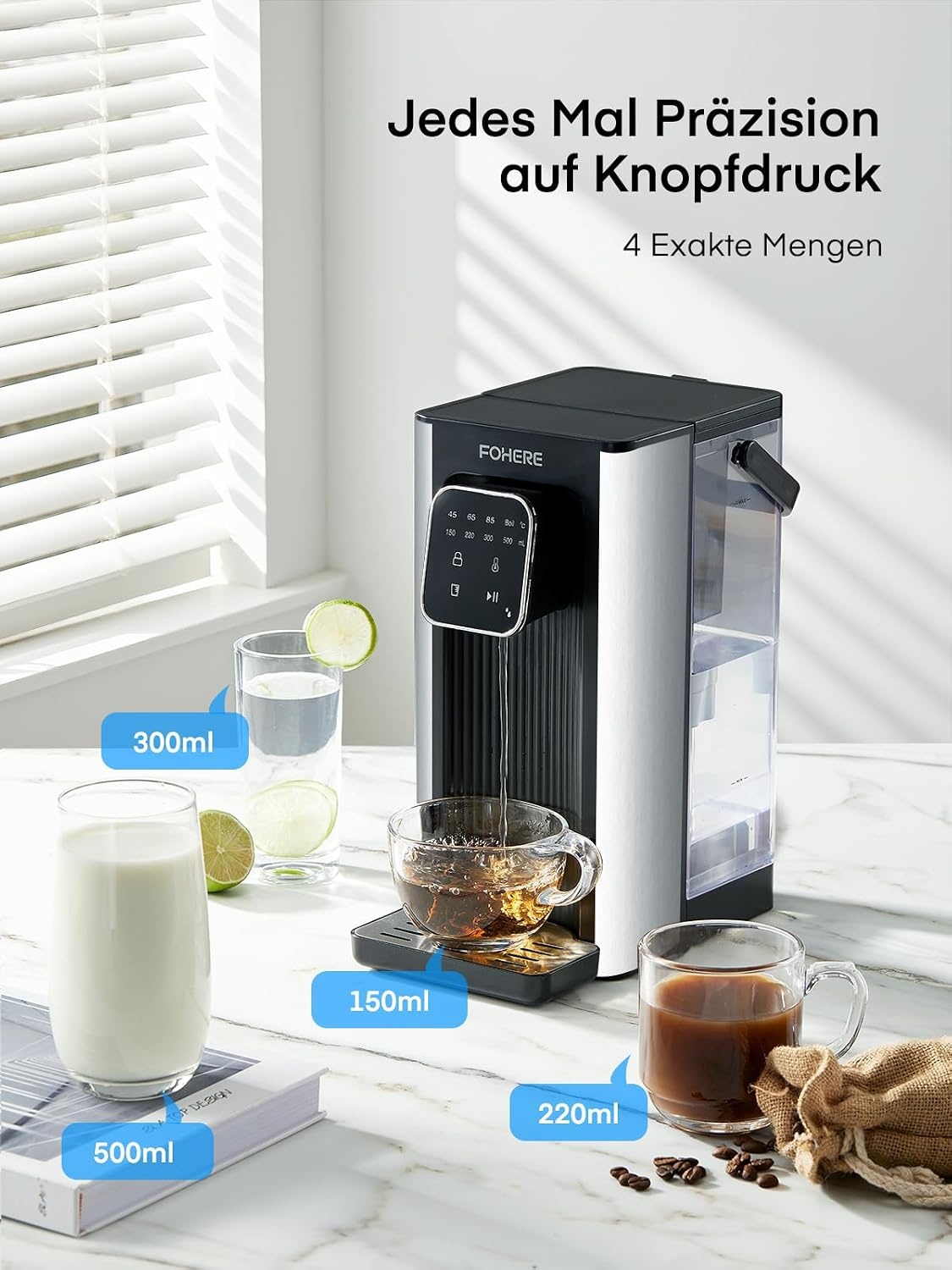 Heißwasserbereiter 2,5L 2600W mit Touchscreen - bis zu 34% sparen!
