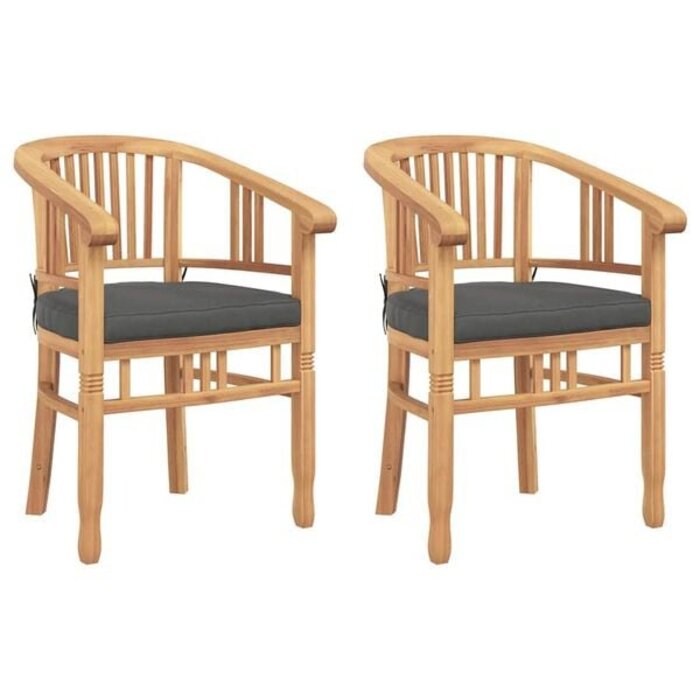 Vidaxl Massive Teakholz-Gartenstühle 2er-Set - bis zu 35% Rabatt