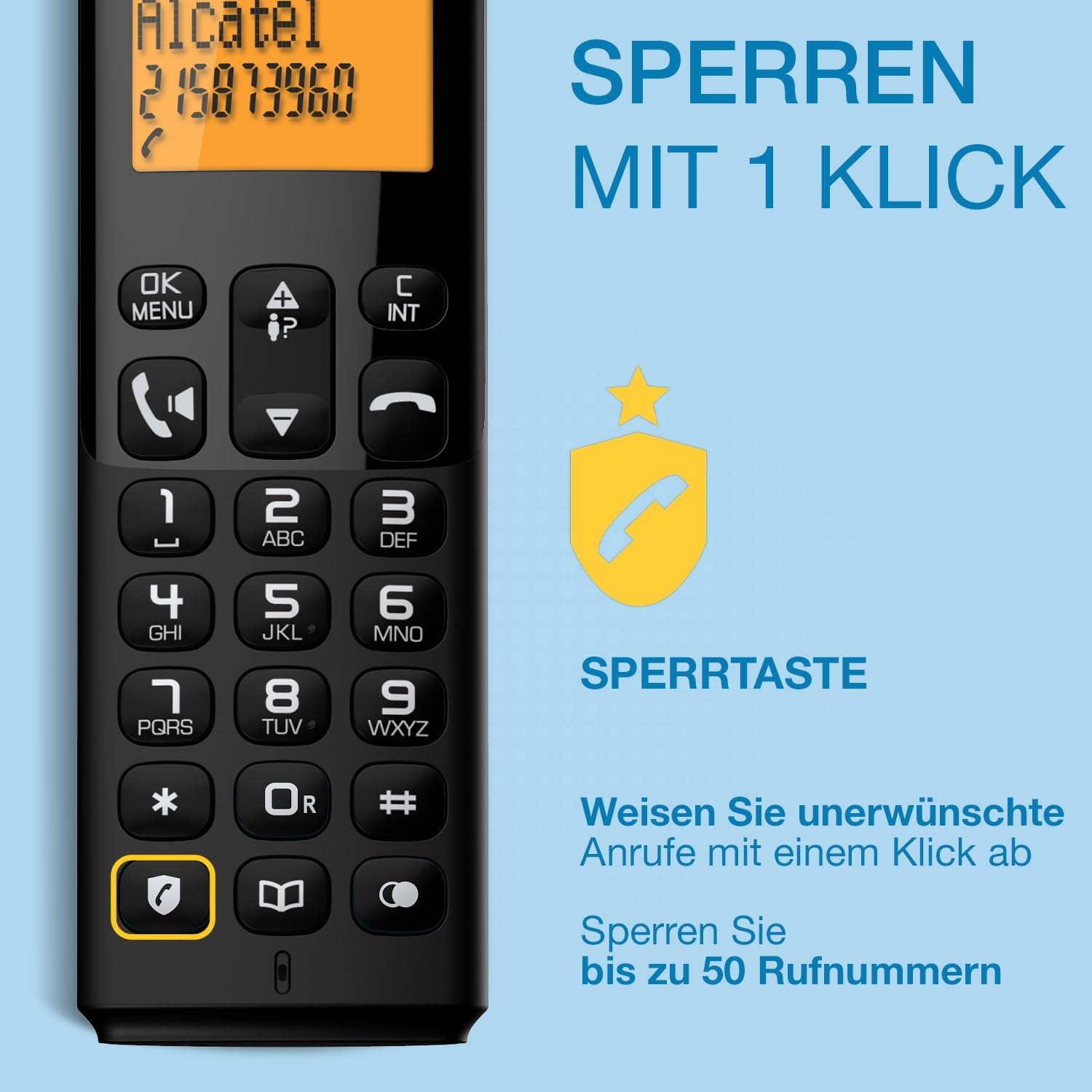 Schnurloses DECT-Telefon mit Freisprechfunktion - 22% Rabatt