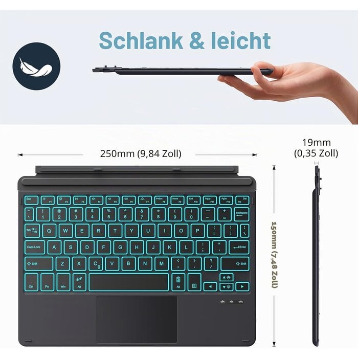 Surface Go Tastatur mit Trackpad & Beleuchtung - Jetzt bis zu 79% reduziert