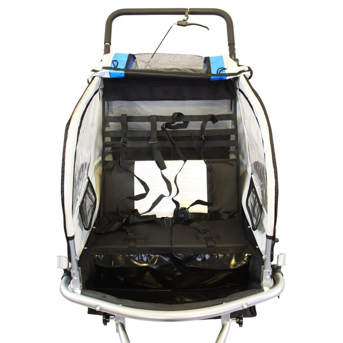 Viking Choice Fahrradanhänger & Kinderwagen 2-Sitzer Blau - Klappbar - bis zu 30% sparen