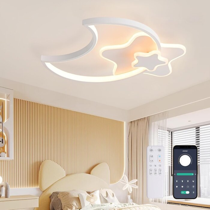 LED-Deckenleuchte Stern & Mond 45cm - Dimmbar mit Fernbedienung - bis zu 34% Rabatt