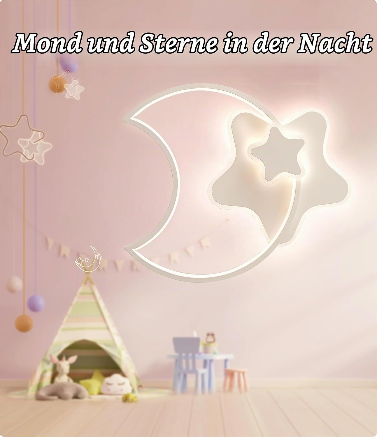 LED-Deckenleuchte Stern & Mond 45cm - Dimmbar mit Fernbedienung - bis zu 34% Rabatt