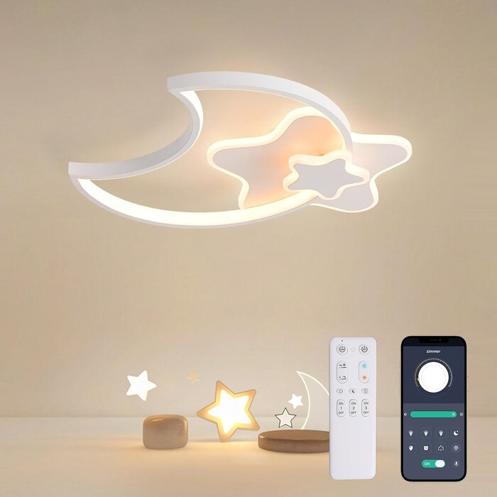 LED-Deckenleuchte Stern & Mond 45cm - Dimmbar mit Fernbedienung - bis zu 34% Rabatt