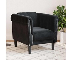 Vidaxl Samt-Sessel in Schwarz - 80x77x74 cm - 56% Rabatt