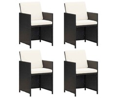 Vidaxl 4er Set Gartenstühle aus Poly-Rattan Schwarz - 54% Rabatt